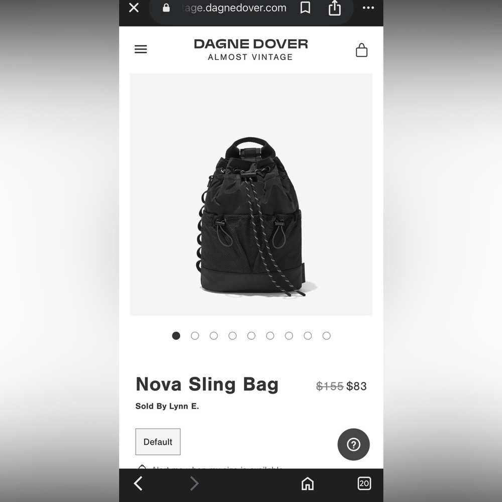 Dagne Dover Black Drawstring Backpack Nova Sling Bag